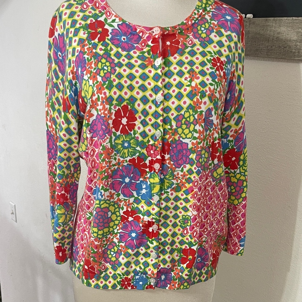 Talbots Bright Floral Sweater - Sz L
